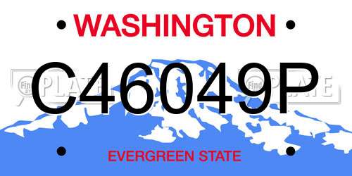 C46049P Washington License Plate