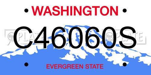 C46060S Washington License Plate