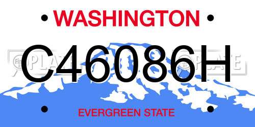 C46086H Washington License Plate