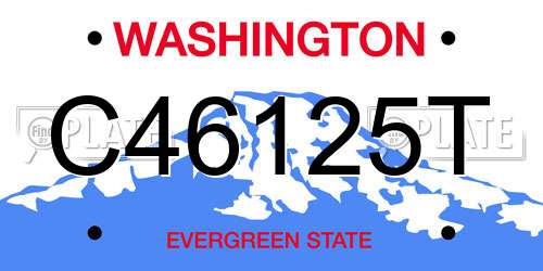 C46125T Washington License Plate