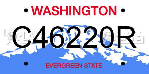C46220R Washington License Plate