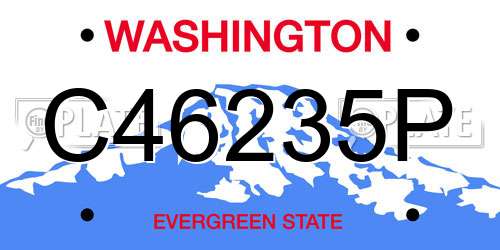 C46235P Washington License Plate