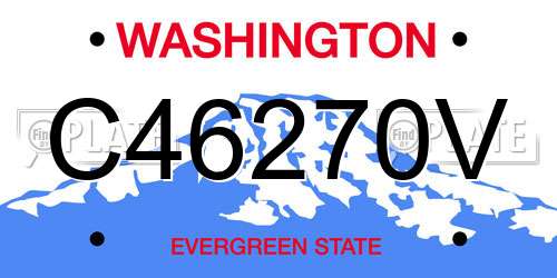 C46270V Washington License Plate