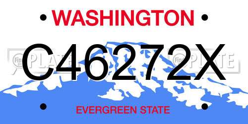C46272X Washington License Plate