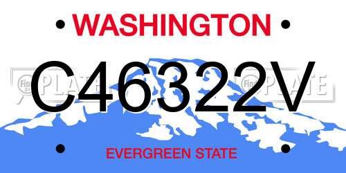 C46322V Washington License Plate