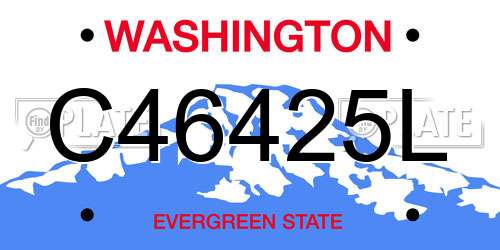 C46425L Washington License Plate