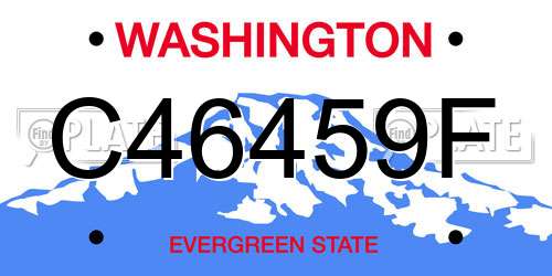 C46459F Washington License Plate