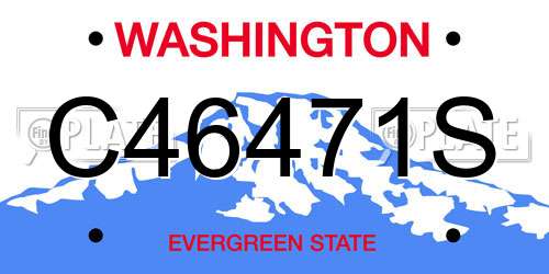 C46471S Washington License Plate