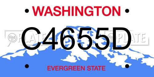 C4655D Washington License Plate