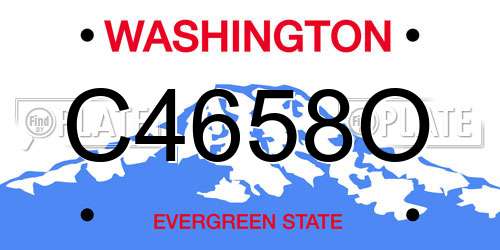 C4658O Washington License Plate