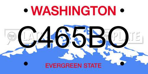 C465BO Washington License Plate
