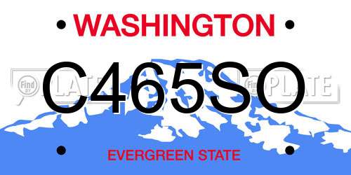 C465SO Washington License Plate