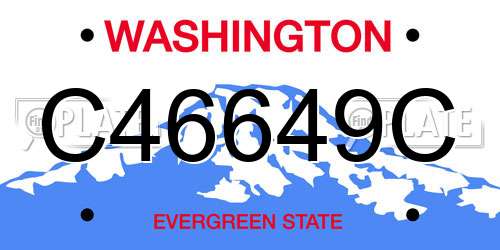 C46649C Washington License Plate