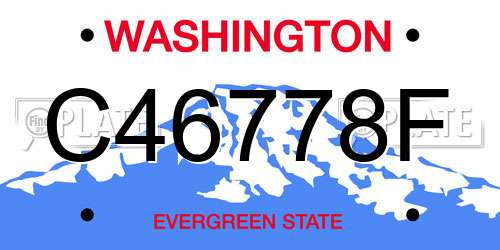 C46778F Washington License Plate