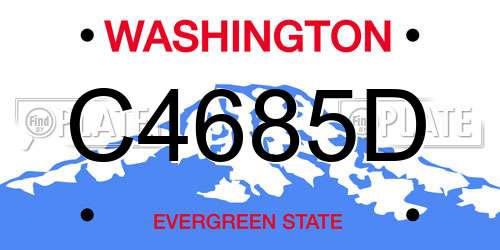 C4685D Washington License Plate