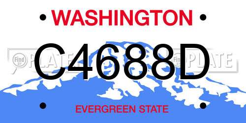 C4688D Washington License Plate