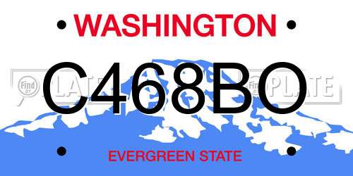 C468BO Washington License Plate