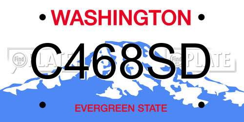 C468SD Washington License Plate