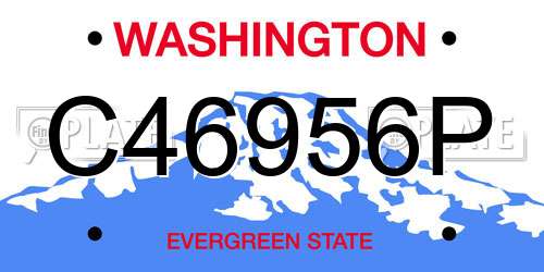 C46956P Washington License Plate