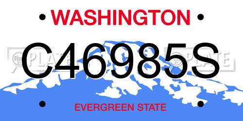 C46985S Washington License Plate