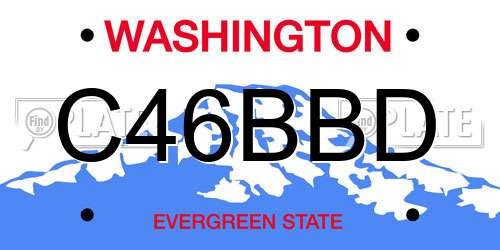 C46BBD Washington License Plate