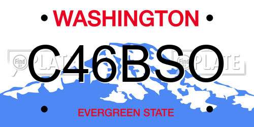 C46BSO Washington License Plate