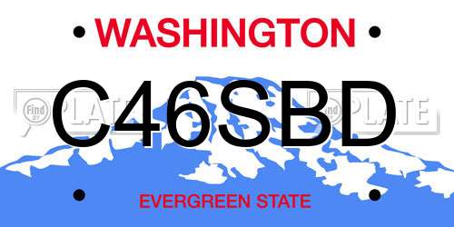 C46SBD Washington License Plate