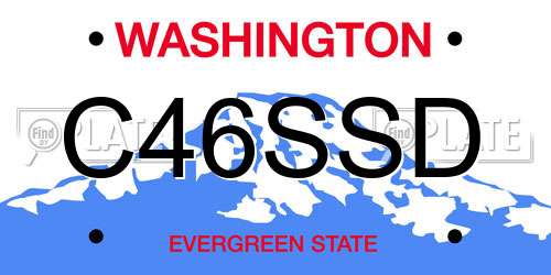 C46SSD Washington License Plate