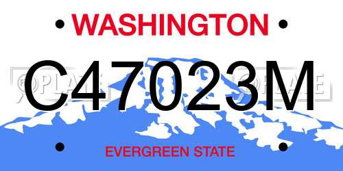 C47023M Washington License Plate