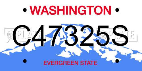C47325S Washington License Plate