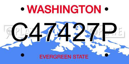 C47427P Washington License Plate