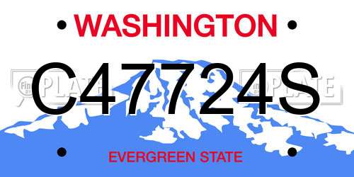 C47724S Washington License Plate