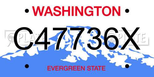 C47736X Washington License Plate