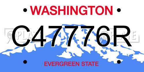 C47776R Washington License Plate