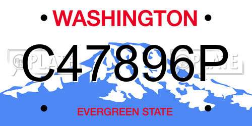 C47896P Washington License Plate