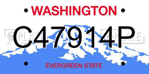 C47914P Washington License Plate