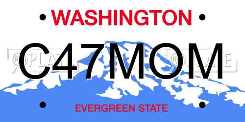 C47MOM Washington License Plate