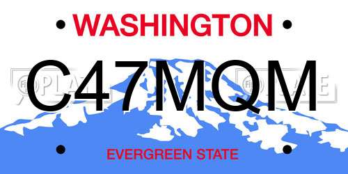 C47MQM Washington License Plate