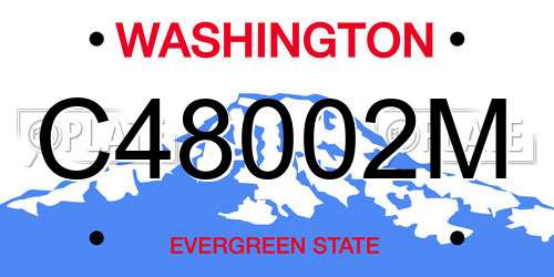 C48002M Washington License Plate