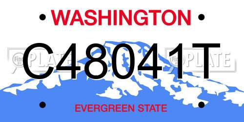 C48041T Washington License Plate