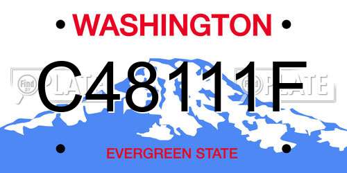 C48111F Washington License Plate