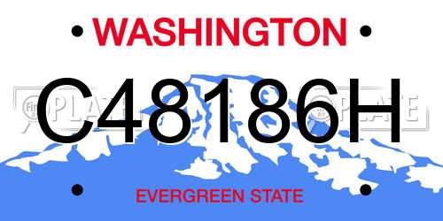 C48186H Washington License Plate