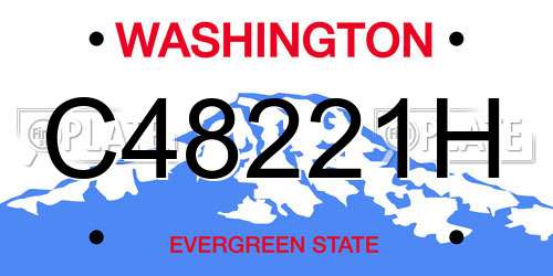 C48221H Washington License Plate