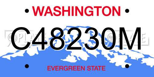 C48230M Washington License Plate