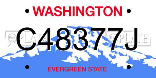 C48377J Washington License Plate