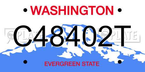 C48402T Washington License Plate