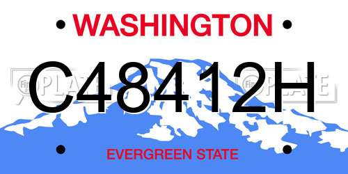 C48412H Washington License Plate