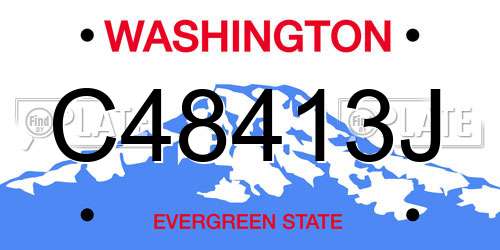 C48413J Washington License Plate