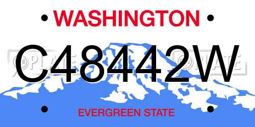 C48442W Washington License Plate
