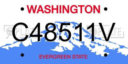C48511V Washington License Plate